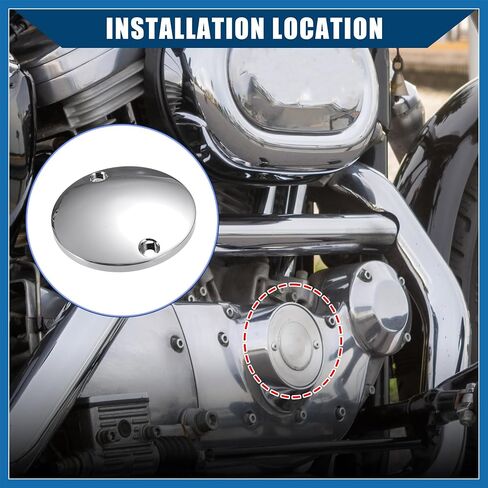 Ignition Engine Timing Points Cover for Harley-DAVIDSON 1971-1999 / Inner/Durable Aluminum Alloy / 1 Pcs Silver Tone Item Replacement in Saudi Arabia