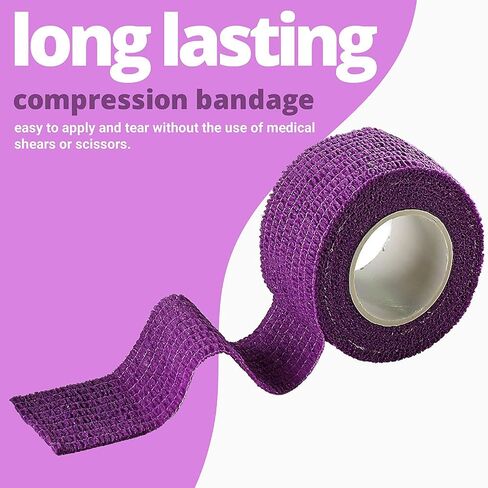 MEDca Self Adherent Cohesive Wrap Bandages 1 Inch X 5 Yards 24 Count with Strong Elastic First Aid Tape for Sprain Swelling and Soreness on Wrist and Ankle (Skin Color) in Saudi Arabia