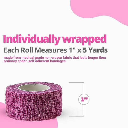 MEDca Self Adherent Cohesive Wrap Bandages 1 Inch X 5 Yards 24 Count with Strong Elastic First Aid Tape for Sprain Swelling and Soreness on Wrist and Ankle (Skin Color) in Saudi Arabia