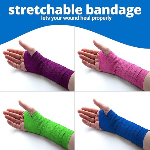 MEDca Self Adherent Cohesive Wrap Bandages 1 Inch X 5 Yards 24 Count with Strong Elastic First Aid Tape for Sprain Swelling and Soreness on Wrist and Ankle (Skin Color) in Saudi Arabia