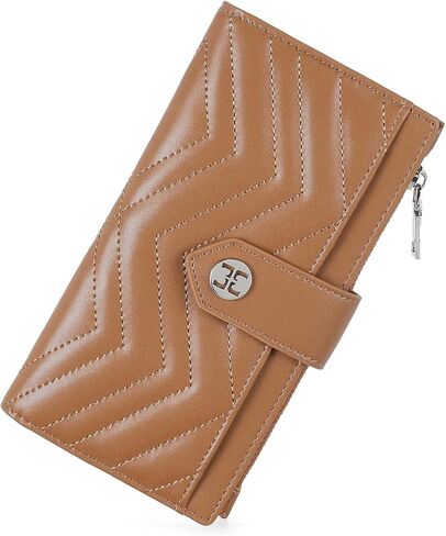 Telena RFID Wallet Women Leather Credit Card Holder Slim Bifold Wallet with Zipper Pocket Black Brown in Kuwait