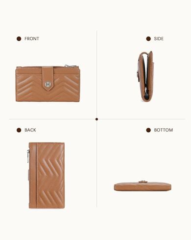Telena RFID Wallet Women Leather Credit Card Holder Slim Bifold Wallet with Zipper Pocket Black Brown in Kuwait
