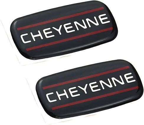 2Pcs 88-07 Cheyenne Cab Emblem Badge Logo Roof Pillar Nameplate Sticker (Red) in Saudi Arabia