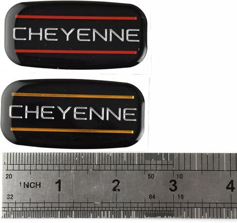 2Pcs 88-07 Cheyenne Cab Emblem Badge Logo Roof Pillar Nameplate Sticker (Red) in Saudi Arabia