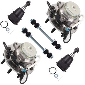 SCITOO 6-PC Set Suspension Kit for Chevy Express 2500 Express 3500 Express 4500 for GMC Savana 2500 Savana 3500 Savana 4500 Rear Sway Bar End Link Front Upper Ball Joint Wheel Hub Bearing