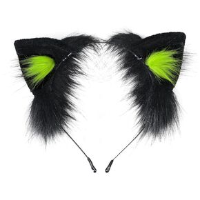 Women Cat Ears Hairband Simulation Animal Ears Cute Cat Cos Headband (Pink)