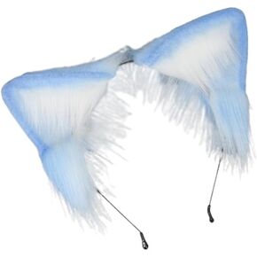Handmade Cat Fox Wolf Ears Headband Fluffy Animals Ears Headwear for Christmas Cosplay Costume Accessories