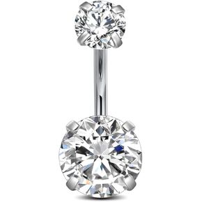 D.Bella Belly Rings for Women Simple Belly Button Piercing Belly Button Rings Surgical Steel 14G Curved Barbell Navel Rings Piercing Jewelry 6mm 8mm 10mm 12mm 14mm Belly Button Bar