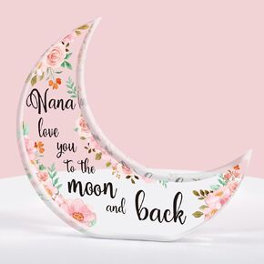 Grandma gifts - Acrylic Moon Deco - Grandma Christmas Gifts, Touching Sayings Engraved Christmas Gifts for Grandma, Grandma Birthday Gifts, Great Grandma Gifts for Christmas Birthday 3.8 x 4 in