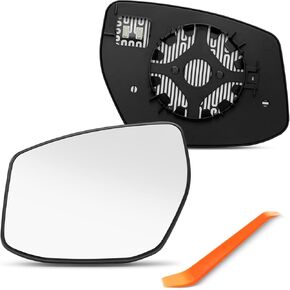 Driver Side Mirror Replacement for Nissan Altima 2013 2014 2015 2016 2017 2018, Nissan Sentra 2013-2018 - Left Side Mirror Glass with Backing Plate, Chrome, Power Heated
