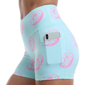 RAYPOSE Womens Biker Shorts with Pockets Tummy Control Plus Size Yoga Shorts Women Printed Workout Pants