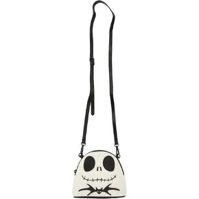 Nightmare Before Christmas Jack Skellington Character Head White 7.75" Dome Crossbody Bag