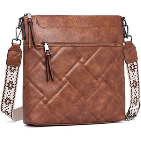 POIUGOYA Quilted Crossbody Bags for Women Trendy,Vegan Leather Medium Shoulder Handbags Travel Purse with RFID Card Slots