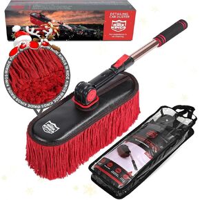 Car Duster,Exterior Scratch Free Soft Car Brush Kit for Car,Truck,SUV,RV and Motorcycle,Wax Cotton Hair,Car Duster with Extendable Handle,Duster for Car Cleaning,Car Feather Duster,No Lint