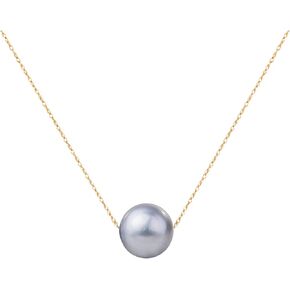 Single Floating Pearl Genuine Freshwater Cultured 10-11mm Pendant Necklace for Women 17"