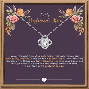 JoycuFF 925 Sterling Silver Love Knot Necklace for Women Cubic Zirconia for Mom Daugter Sister Boyfriend's Mom on Wedding Christmas CZ Pendant