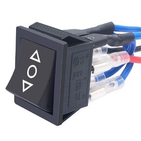 weideer 12V Polarity Reverse Switch Momentary 6 Pin (ON)-Off-(ON) RV Jack Switch Motor Control Rocker Toggle Switch with Jumper Wires