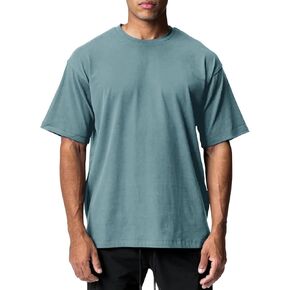 Men's Cotton Short Sleeve Crew Neck Shirts Athletic Tops Tees Oversized Gym Clothes for Men S-XXL
