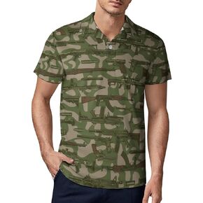 Men's Funny Golf Shirts Hawaiian Golf Polo Shirts Performance Moisture Wicking Quick Dry Athletic Short Sleeve Shirts