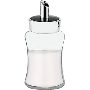 J&M DESIGN 2-Pack Sugar Dispenser w/Pour Spout Shaker Sugar Container Coffee Bar Accessories Organizer Essentials Powdered Creamer Baking Supplies Lid Pourer 7.5oz Glass Jar Bowl Salt Dish Holder