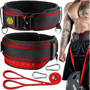 MANUEKLEAR Quick Locking Weighted Belt, Double-Layer Dip Belt for Weight Lifting, Weighted Pull Up Belt for Powerlifting Squat