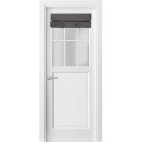 100% Blackout French Door Curtains, Wrinkle Free ， Room Darkening, Blocks Light and Heat Through Glass Door Window. Drill-Free， Easy Installed Door Window Curtains. (Dark Grey, 24W x38L)