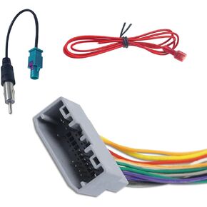 3 PCS Car Radio Stereo Wiring Harness Kit, 6.49" Audio DVD Modification Power Speaker Wiring Harness Socket, Repair Replacement Accessories, for Jeep Compass/Wrangler/Dodge (Multicolored)