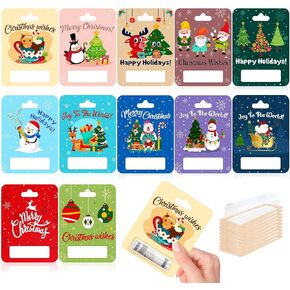 YSURE 12 PCS Christmas Money Holders for Cash Cards Checks Funny lipstick Holder Gift Card Holders Unique with Plastic Domes Cover and Double-Sided Adhesive for Crafts Christmas Decorations Indoor