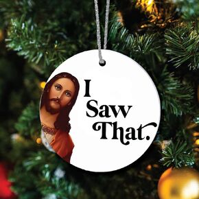 Funny Ornaments Christmas 2024, Jesus I Saw That Ornament, Santa Ornaments for Christmas Tree, Funny Santa Ornaments for Christmas Tree 2024, Friendship Elephant Ornament
