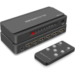 HDMI Switch 4K@60Hz, 7In 1Out HDMI Switcher Selector with IR Remote Supports Full HD 4K/1080P/3D & HDCP 2.2 for Switch,Xbox,PS4/PS5,Fire Stick,Roku,Apple TV etc. (HDMI 7Input 1Output)