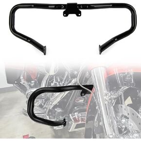 PSLER Engine Guard Highway Crash Bar Bumper Protector for Touring Street Electra Glide Road King 2014-up 1 ¼ Tube Chopped Style Engine Guard Gloss Black
