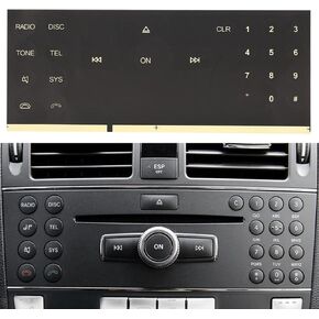 Acouto Car Radio Button Cover Stickers for Benz C E GLK W Class 2008-2014, Car Volume Button Sticker Radio ON Button Cover Decals Accessories