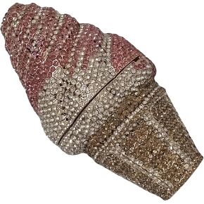 Cute Ice Cream Diamond Clutch Mini Crystal Purse Evening Bags Rhinestone for Women Party Wedding Cocktail Prom