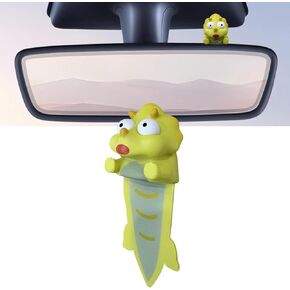 Cute Car Rearview Mirror & Screen Pendant Ornament Compatible with Tesla Model 3 Y X S Cybertruck Truck Navigator Screen Decal Interior Decorations Sticker Trim Accessories (Panda)