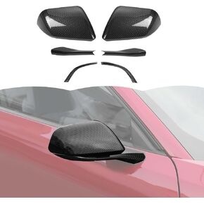 RT-TCZ Rearview Mirror Cover Reversing Mirror Base Cover Trim Kit Decoration Accessories for Ford Mustang 2015-2023 (Carbon Fiber)