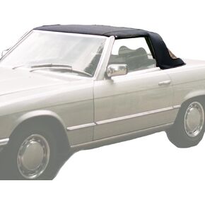 KUAFU Soft Top Roof Convertible Replacement Compatible with Mercedes-Benz (R107) 1972-1980 450SL, 1981-1985 380SL, 1986-1989 560SL W/Plastic Window Brown & Clear