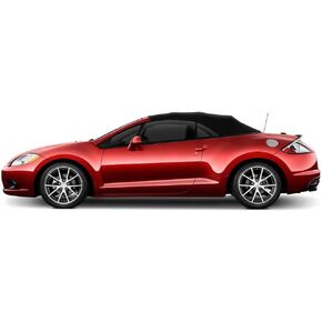 Compatible With Mitsubishi Eclipse Convertible Soft Top Replacement 2006-2011 Black Twill Vinyl