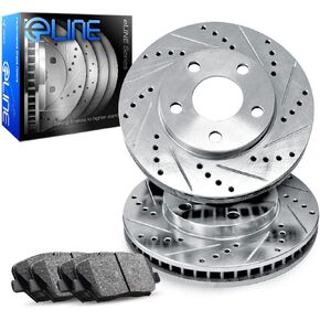 R1 Concepts Front Brakes and Rotors Kit |Front Brake Pads| Brake Rotors and Pads| Ceramic Brake Pads and Rotors |fits 2004-2019 Ford C-Max, Escape, Volvo C30, C70, S40, V50