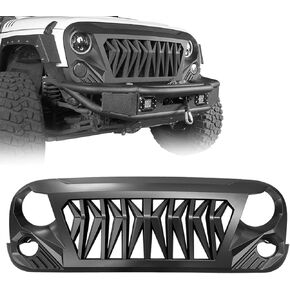 Front Bumper Grill For Jeep Wrangler JK 2007-2018 Rubicon Sahara Sport Unlimited Matte Black Shark Grill