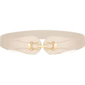 أحزمة مرنة واسعة من VONMELLI للنساء، حزام خصر للسيدات قابل للتمدد، مشبك ذهبي أنيق، أحزمة نسائية سميكة عتيقة للفستان in Kuwait