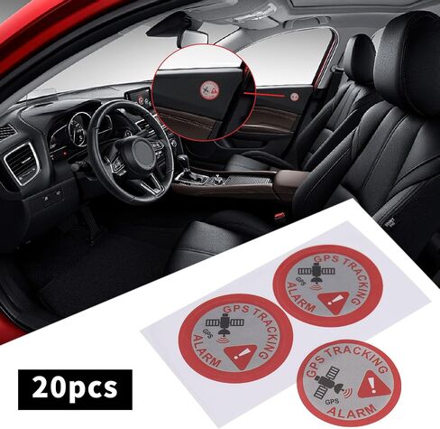 ECSiNG 20pcs GPS Tracking Alarm Sticker 7.5 x 3 cm Self-Adhesive Vinyl Warning Sticker Indoor and Outdoor Use Theft Protection Adhesive Sticker (Rectangle) in Saudi Arabia