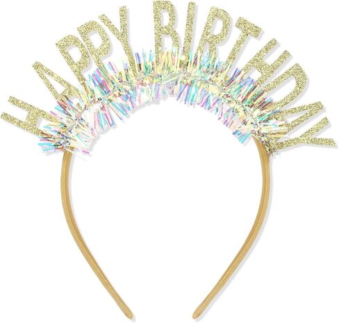 CIEHER Birthday Crown Headband, Women's and Girls' Birthday Tiara, Happy Birthday Decorations and Gifts - Gold in Kuwait