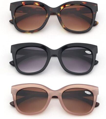 Bifocal Sunglasses for Women Men Comfortable Stylish Reading Sunglasses 3 Pack UV400 Sun Outdoor Readers Glasses (3 Pack Mix,+2.5) in Saudi Arabia