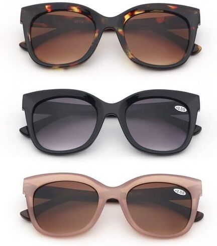 Bifocal Sunglasses for Women Men Comfortable Stylish Reading Sunglasses 3 Pack UV400 Sun Outdoor Readers Glasses (3 Pack Mix,+2.5) in Saudi Arabia