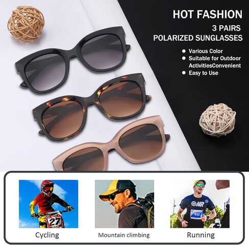Bifocal Sunglasses for Women Men Comfortable Stylish Reading Sunglasses 3 Pack UV400 Sun Outdoor Readers Glasses (3 Pack Mix,+2.5) in Saudi Arabia