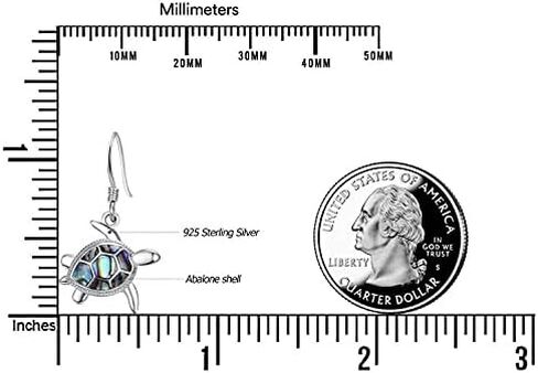 PRAYMOS Sea Turtle Earrings for Women Abalone Shell 925 Sterling Silver Dangle Earrings Hypoallergenic Drop Ocean Jewelry Turtle Gift in Saudi Arabia