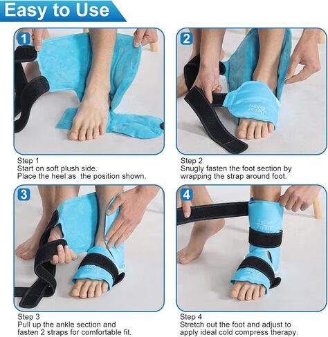 Relief Expert Ankle Foot Ice Pack Wrap for Injuries Reusable Gel Cold Pack with Cold Compression Therapy, Heel Ice Pack for Achilles Tendonitis, Plantar Fasciitis Blue in Saudi Arabia