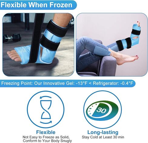 Relief Expert Ankle Foot Ice Pack Wrap for Injuries Reusable Gel Cold Pack with Cold Compression Therapy, Heel Ice Pack for Achilles Tendonitis, Plantar Fasciitis Blue in Saudi Arabia