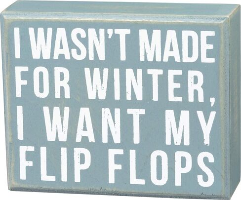 Primitives by Kathy 23727 Box Sign, 4" x 5", Not Made for Winter in Saudi Arabia