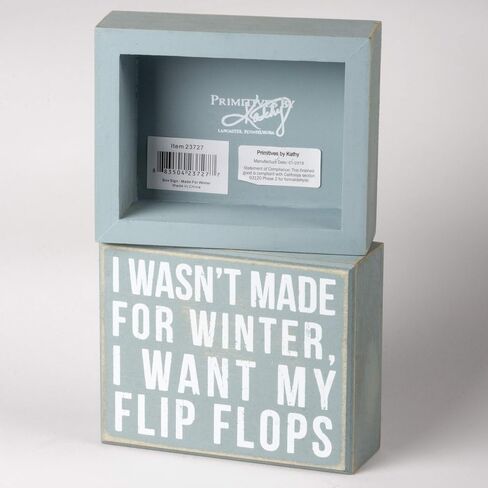 Primitives by Kathy 23727 Box Sign, 4" x 5", Not Made for Winter in Saudi Arabia
